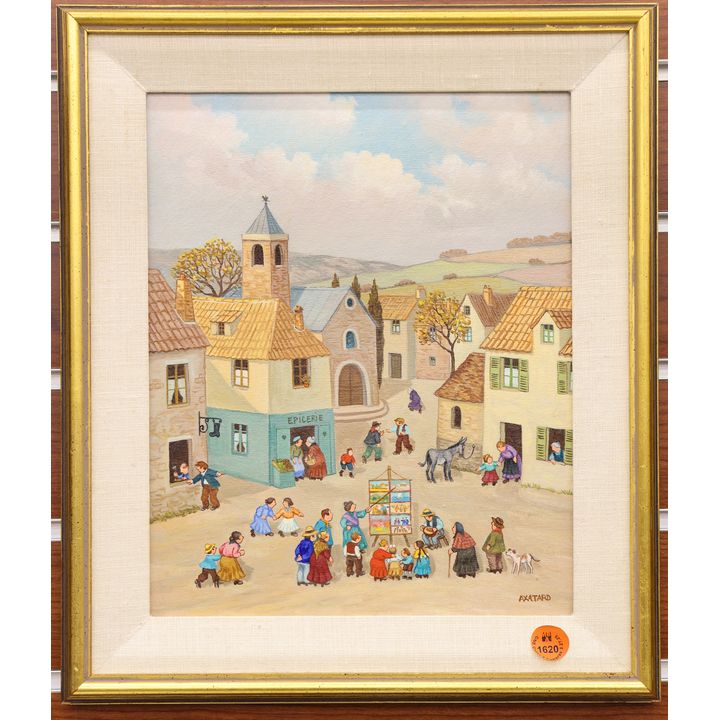 Jean Axatard (French) ''Epicerie'' Oil Painting Framed 14''x12''