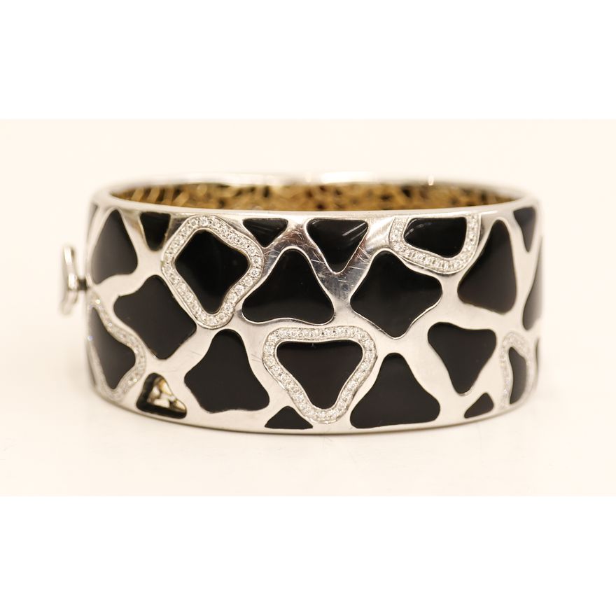 Roberto Coin 18k Diamond & Onyx Giraffe Cuff Bracelet