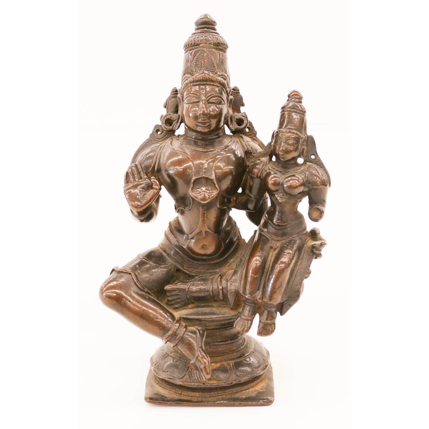 Indian 18th Cent. Vishnu with Consort Lakshmi Bronze