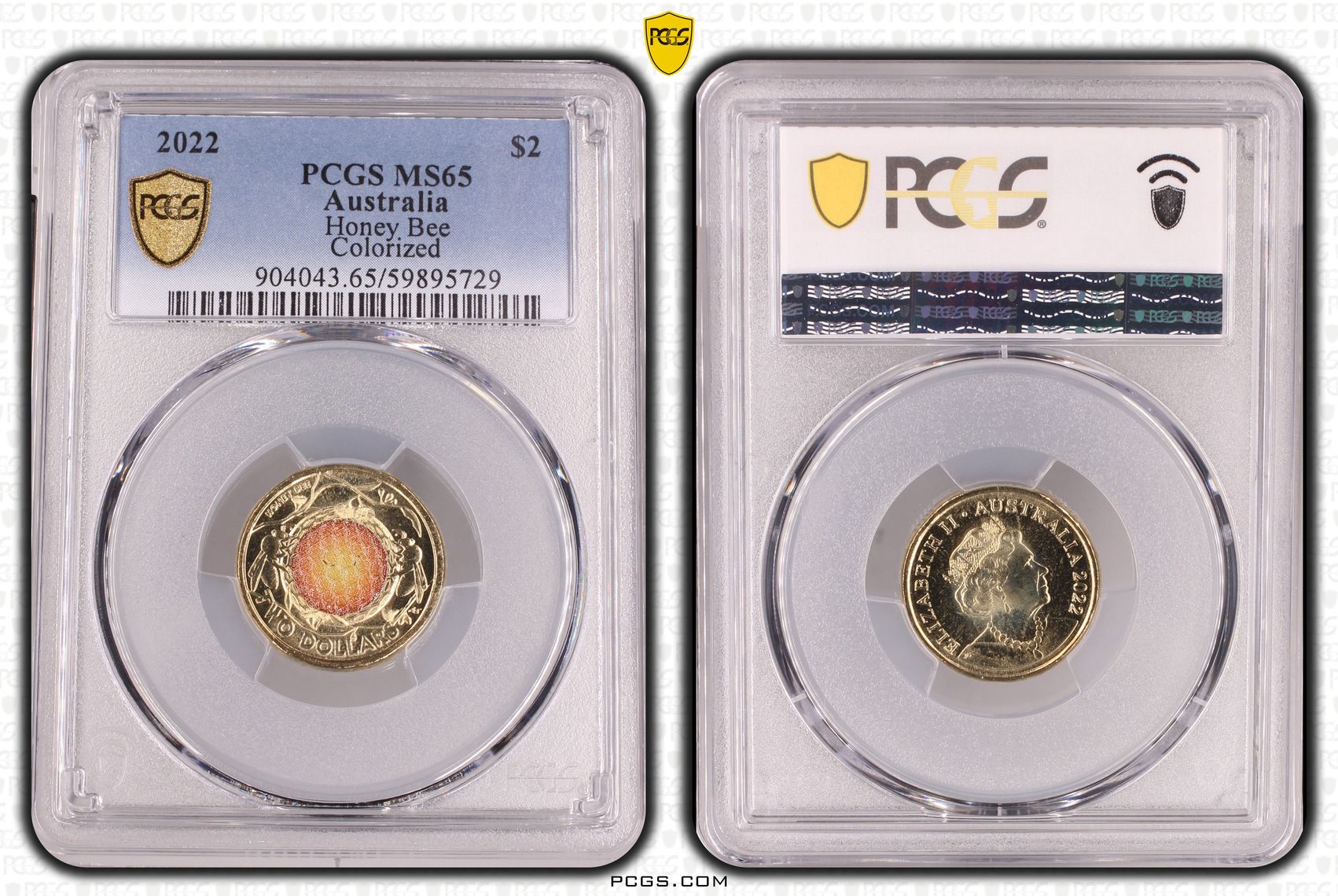 Honey Bee Colorized, Two Dollar, 2022, PCGS MS65