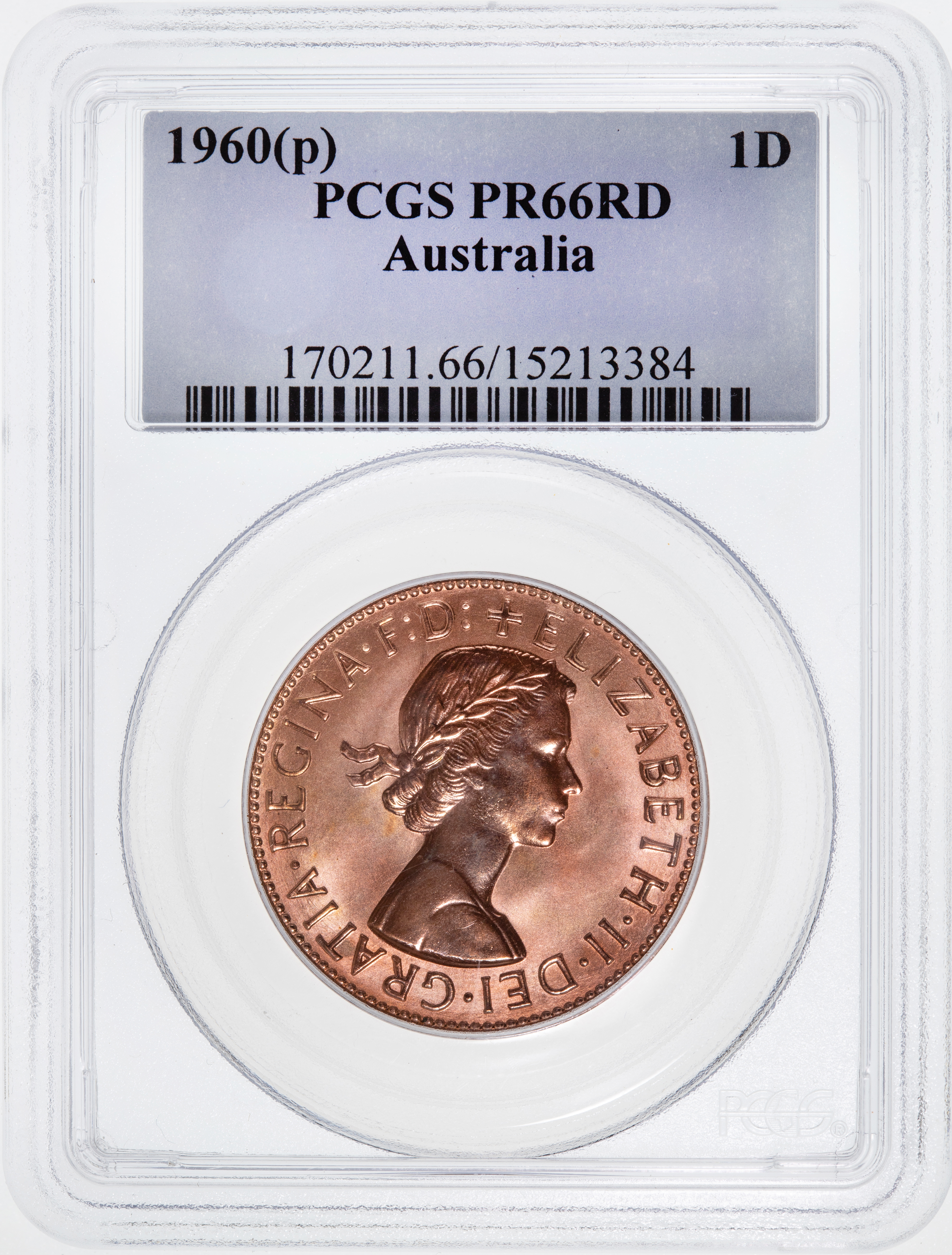 One Penny, 1960-Y., PCGS PR66RD