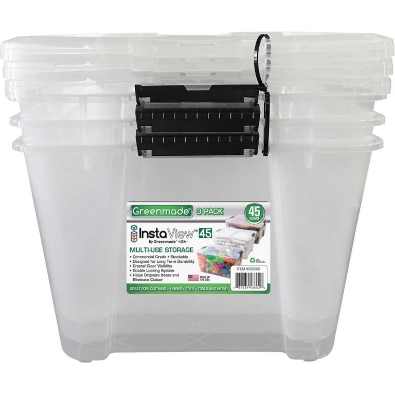 Greenmade Storage Bins, 45 Quart 3 Count Vanzant Auctions