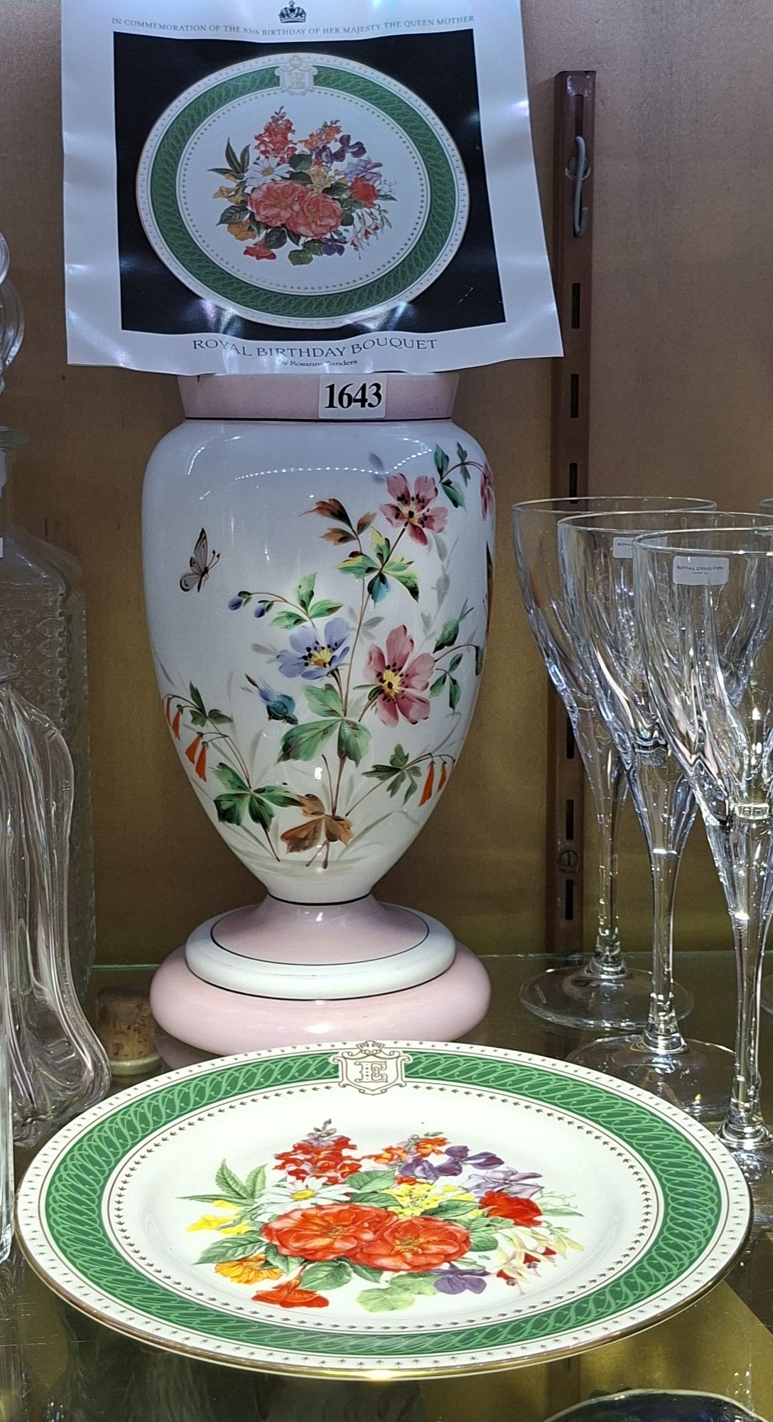 Milk Glass Edwardian Vase And Plate
