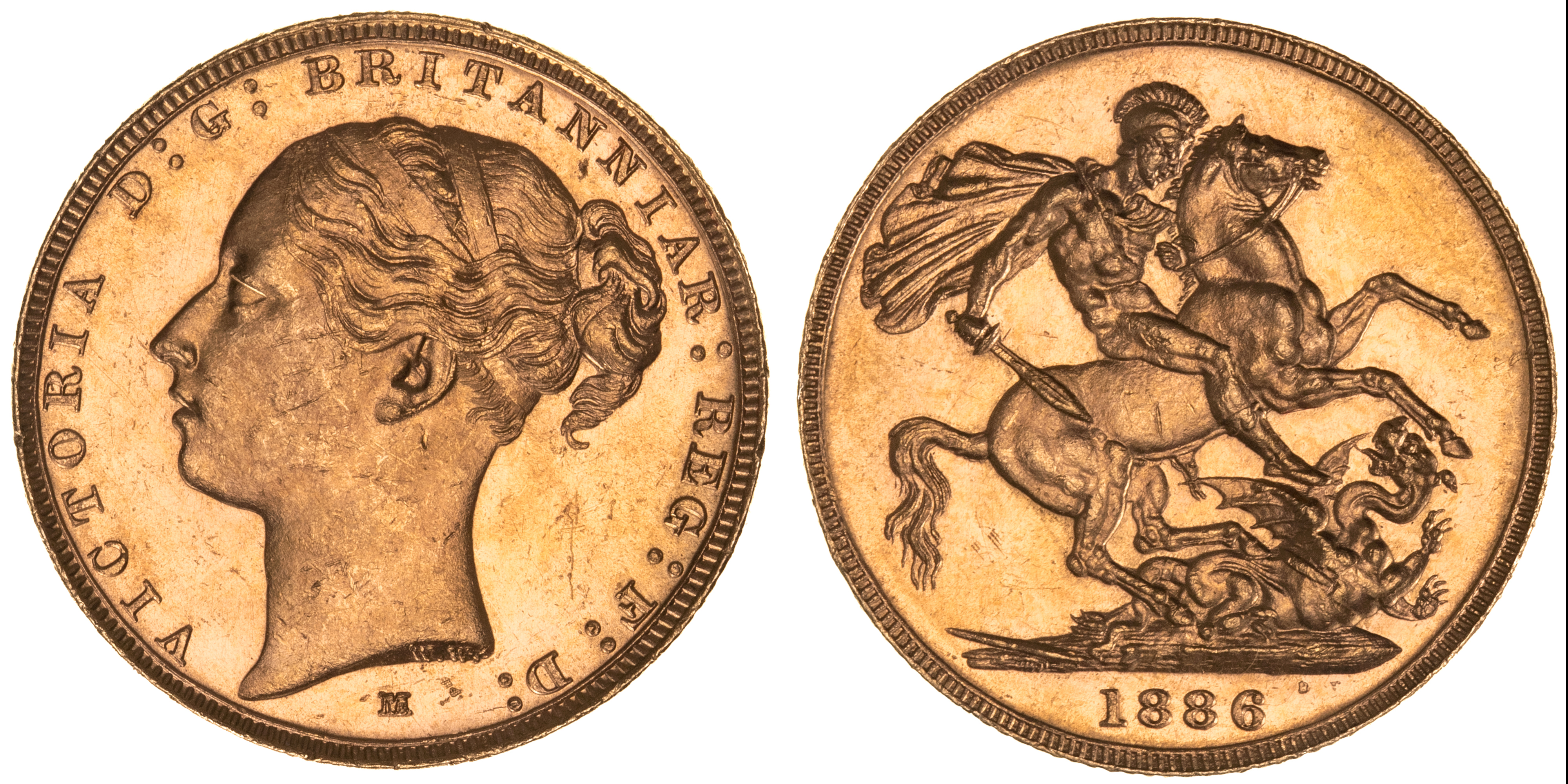 Victoria, Sovereign, 1886-M, UNC