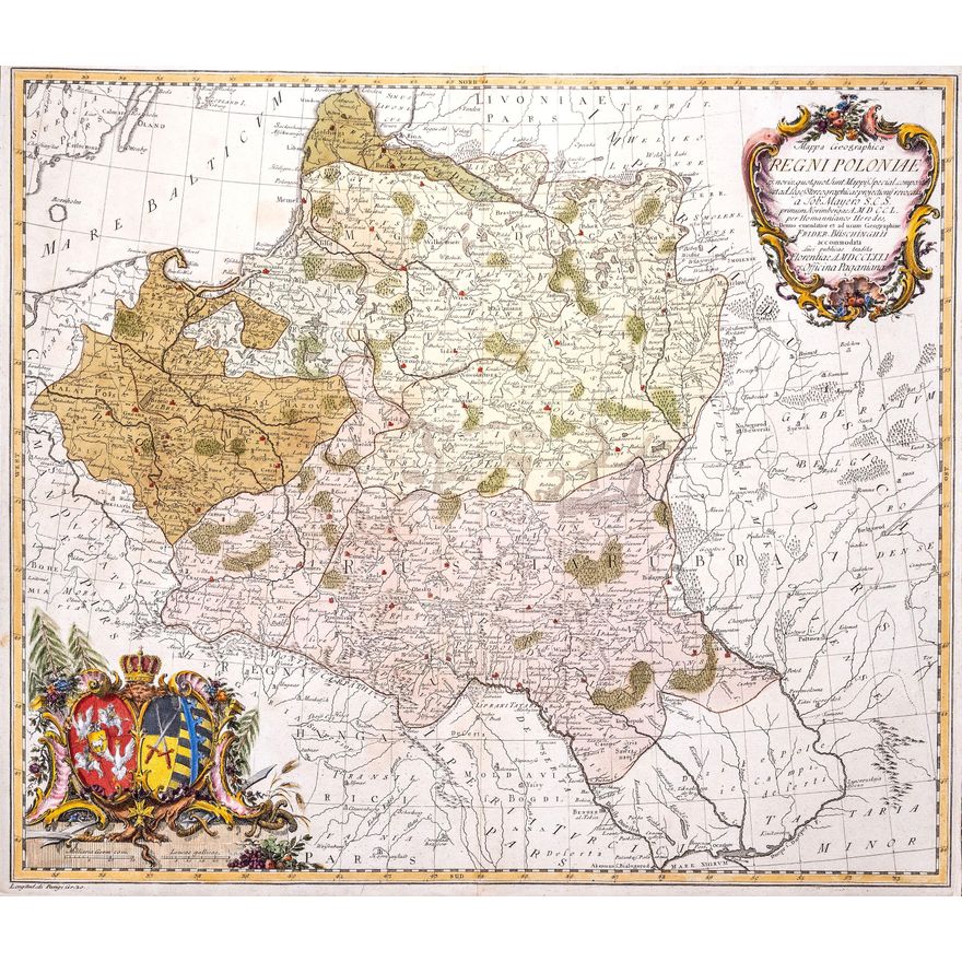 Anton Friedrich Büsching | Mappa Geographica Regni Poloniae...