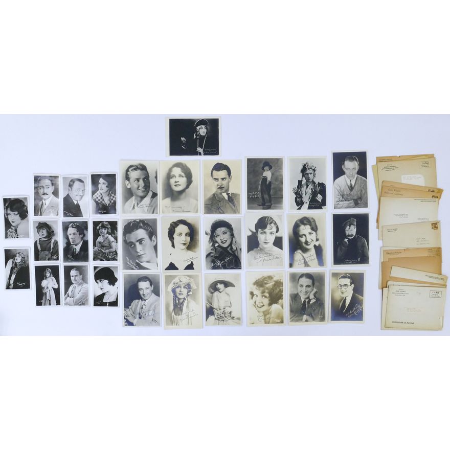 Box 30pc Silent Movie Star Photos & Postcards with Envelopes