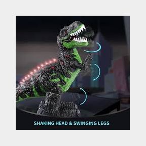 Remote Control Dinosaur Toy Jumbo for Kids - Lights Sound - Green - 6-12 years - No Batteries Required - 51748/18525 SN B3 (S6)