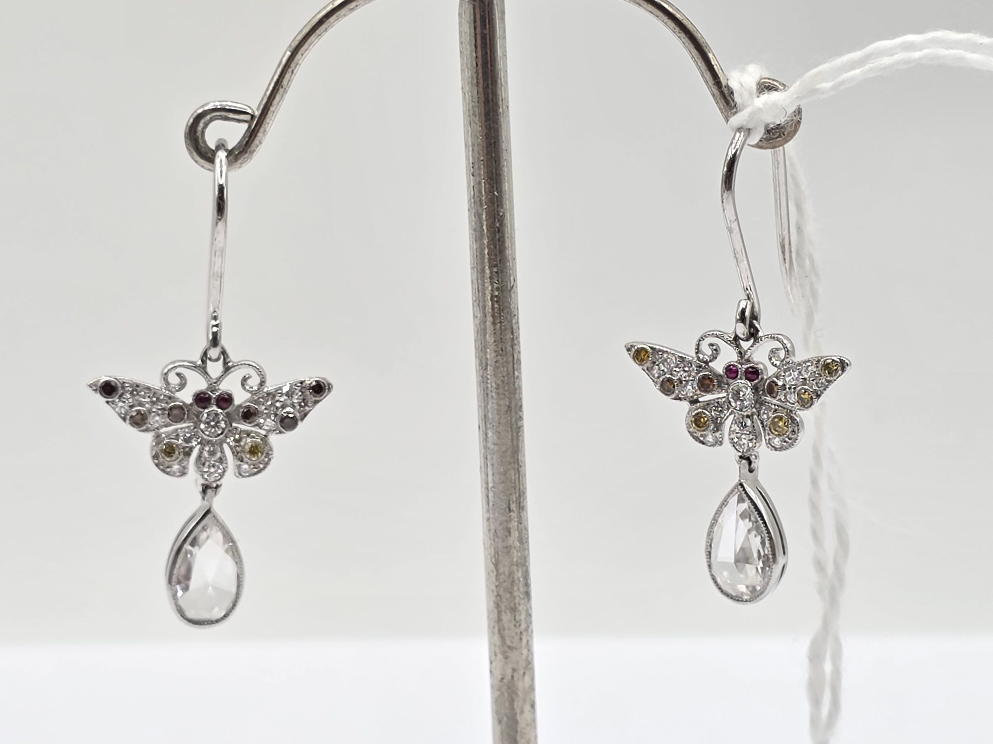288 · 18CT GOLD ECHUNGA COLOURED DIAMOND EARRINGS