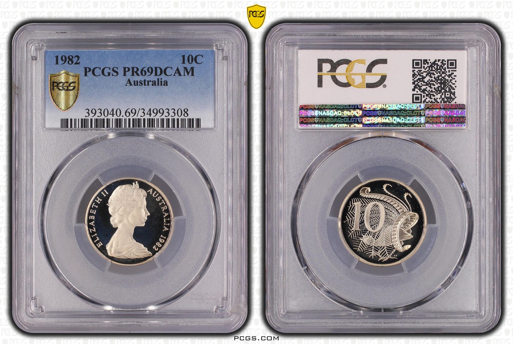 , Ten Cent, 1982, Pcgs Pr69dcam