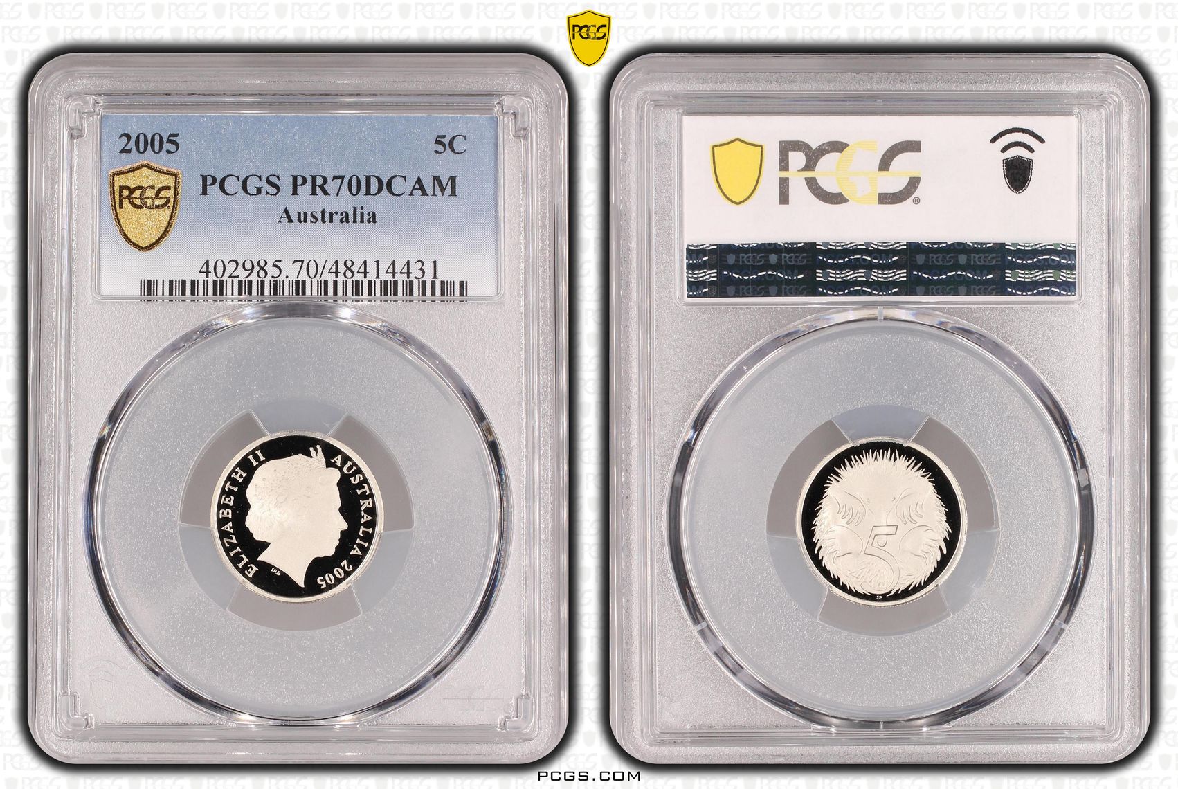 Elizabeth II, Five Cent, 2005, PCGS PR70DCAM