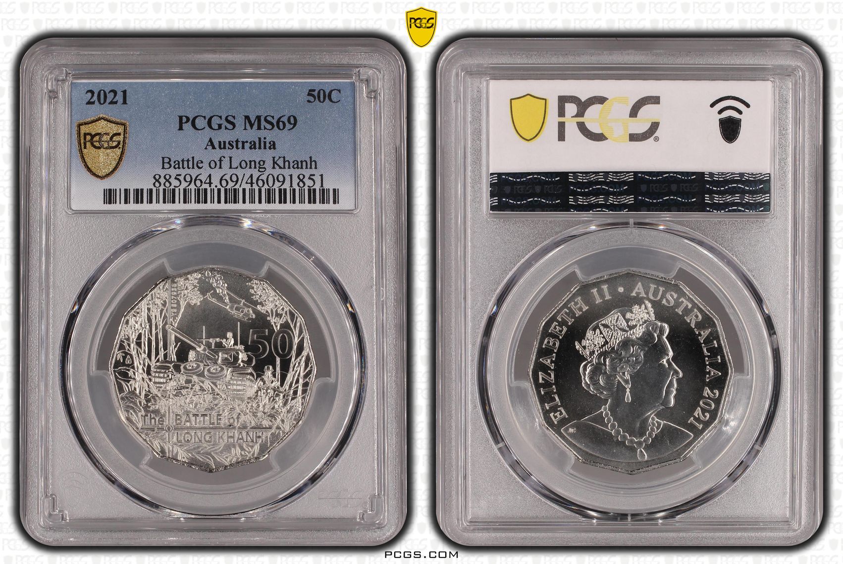 Battle of Long Khanh, Fifty Cent, 2021, PCGS MS69