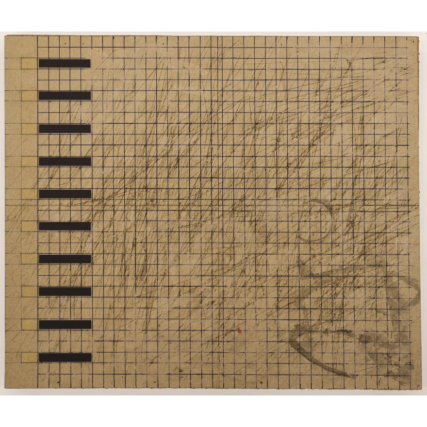 D.E. May ''Untitled'' Mixed Media on Cardboard