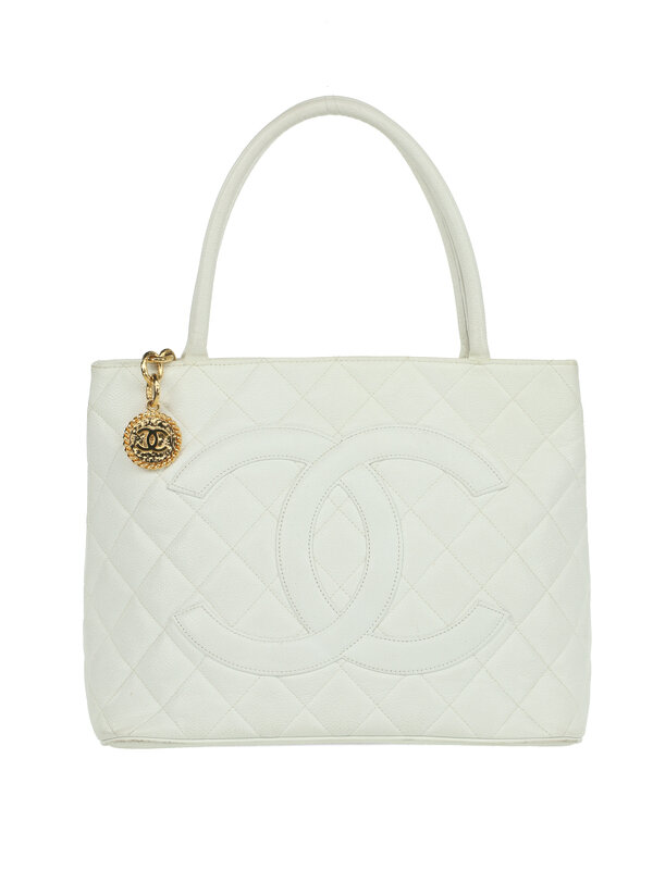 Chanel White Medallion Tote
