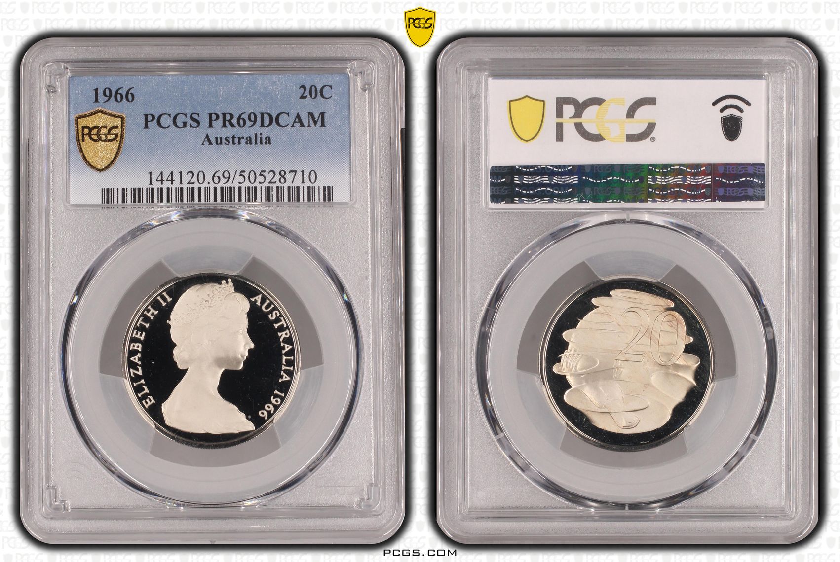 Twenty Cent, 1966, PCGS PR69DCAM