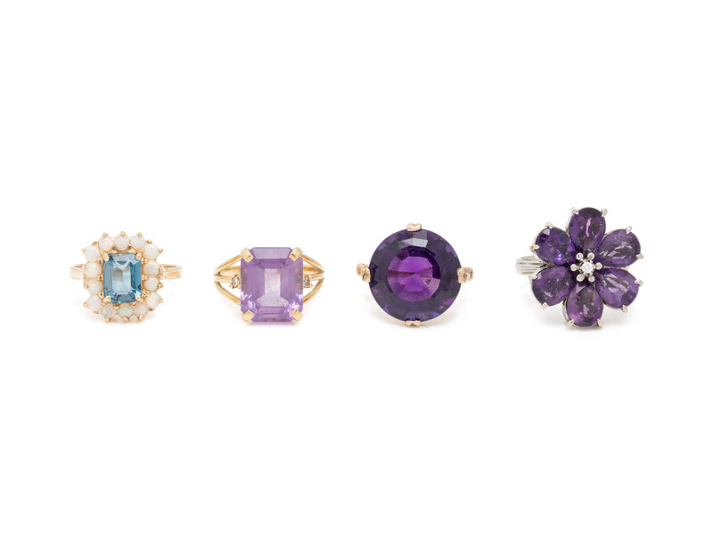 COLLECTION OF GEMSTONE RINGS