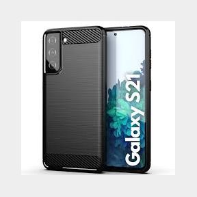 Shockproof Carbon Fiber Design Cover for Galaxy S21 - Black - Black - Galaxy S21 - Bar 9901014530907- 51748/14194