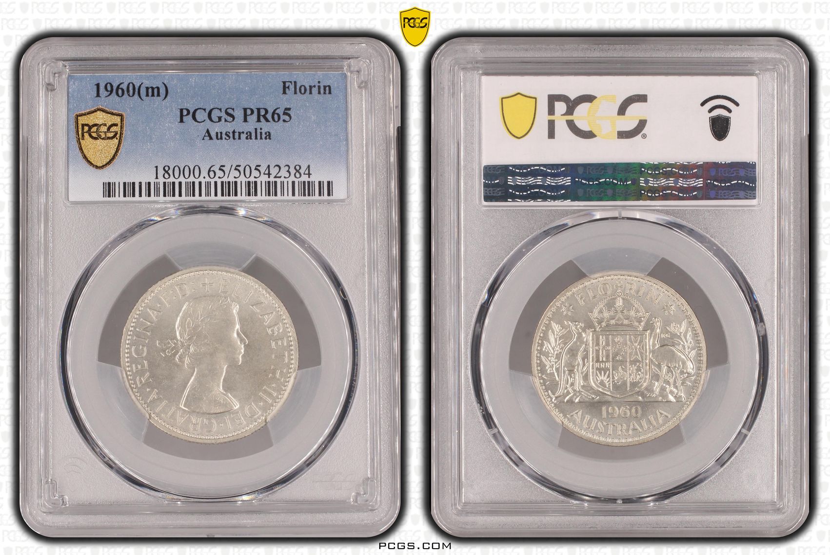 Elizabeth II, Florin, 1960(m), PCGS PR65