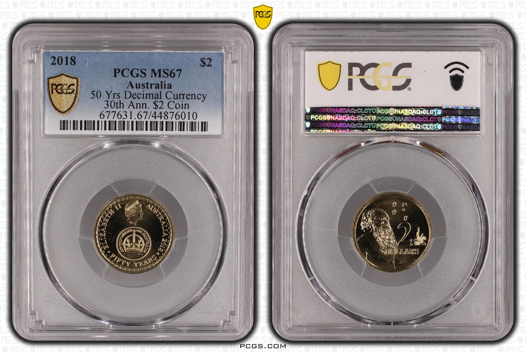 50 Yrs Decimal Currency 30th Ann. $2 Coin, Two Dollar, 2018, PCGS MS67