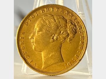 1878 VICTORIA YOUNG HEAD LONDON MINT GEORGE & DRAGON GOLD SOVEREIGN