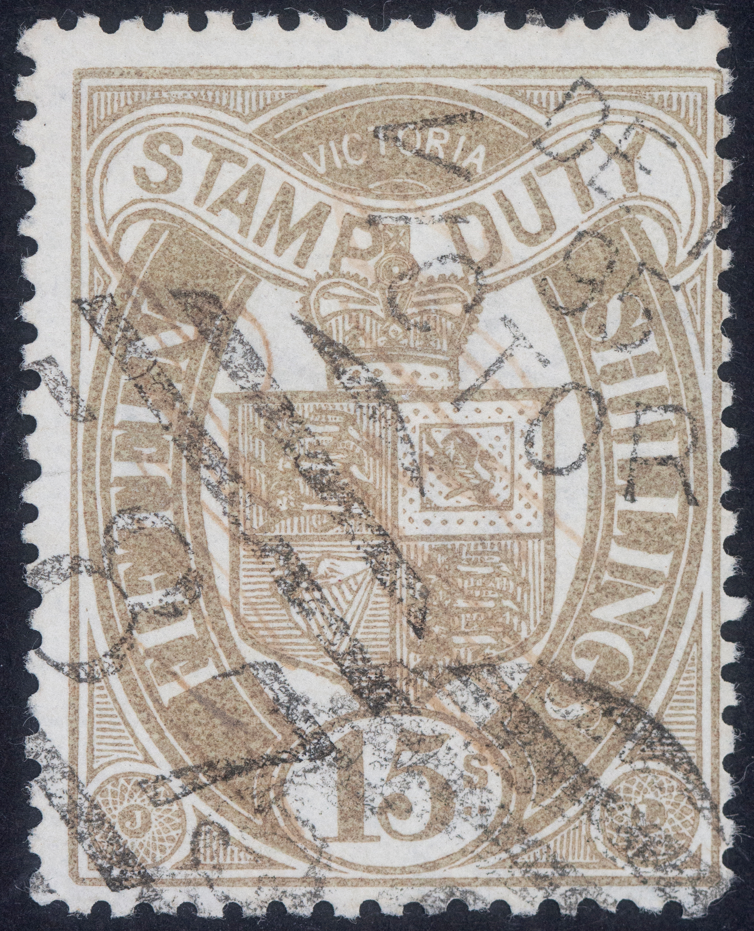 Fifteen Shillings, Pale Purple Brown, 1885, FU