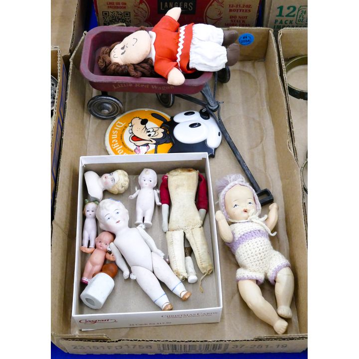 Box Antique Bisque Small Dolls etc.
