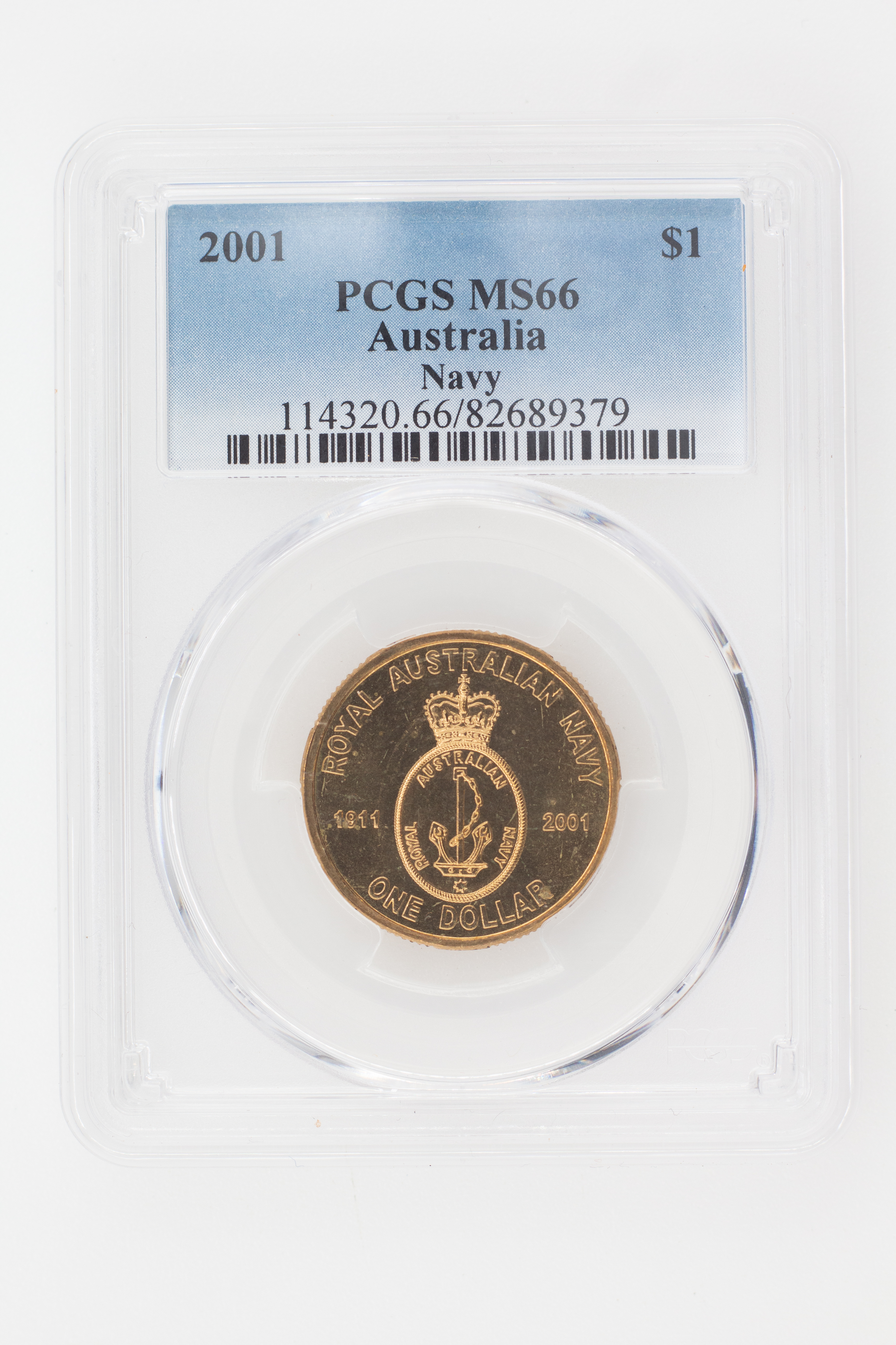 2001 Australia One Dollar, $1 Navy PCGS - MS66 -379