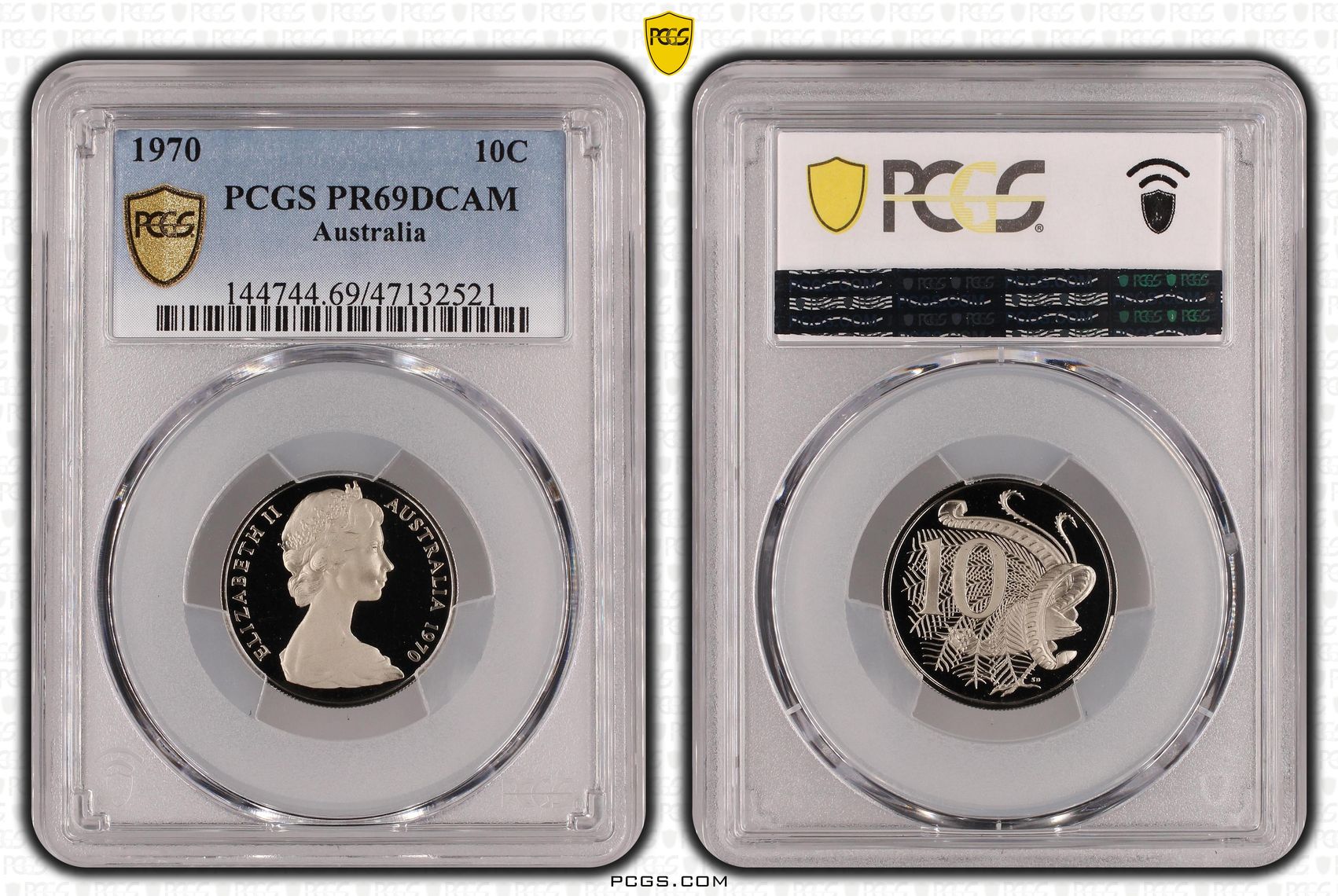 Ten Cent, 1970, Pcgs Pr69dcam