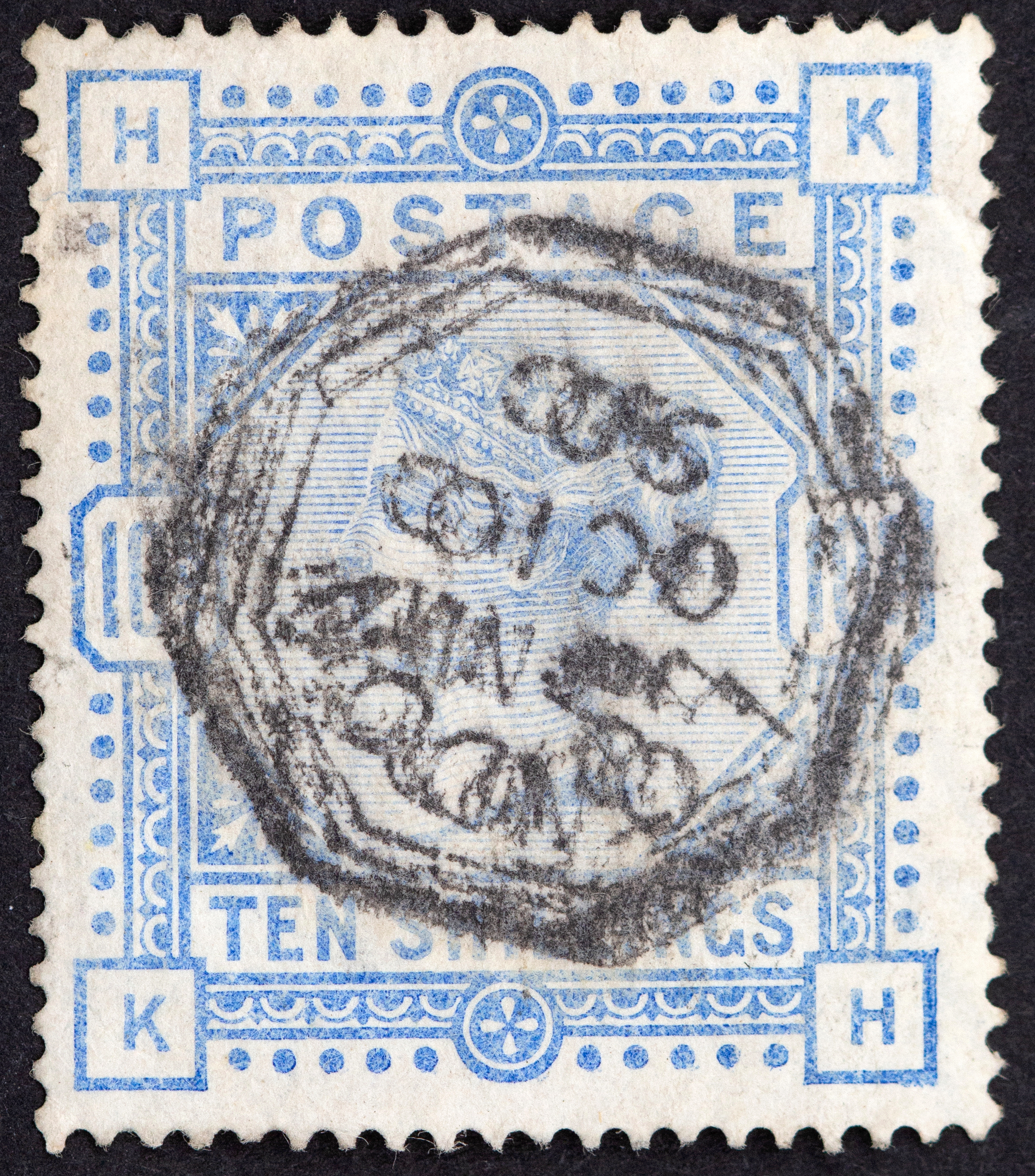 135 · Great Britain, Victoria, Ten Shillings, Pale Ultramarine, 1883, FU