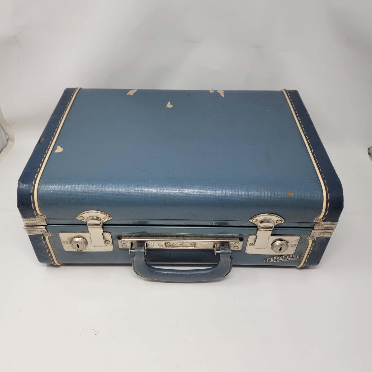 Vintage Blue Suitcase Vintage Monarch Suitcase Vintage 