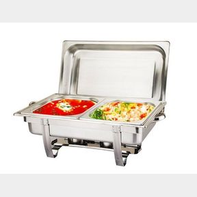 Stainless Steel 11 Liter Dual Tray Chafing Dish Food Warmer Double Chafing |
