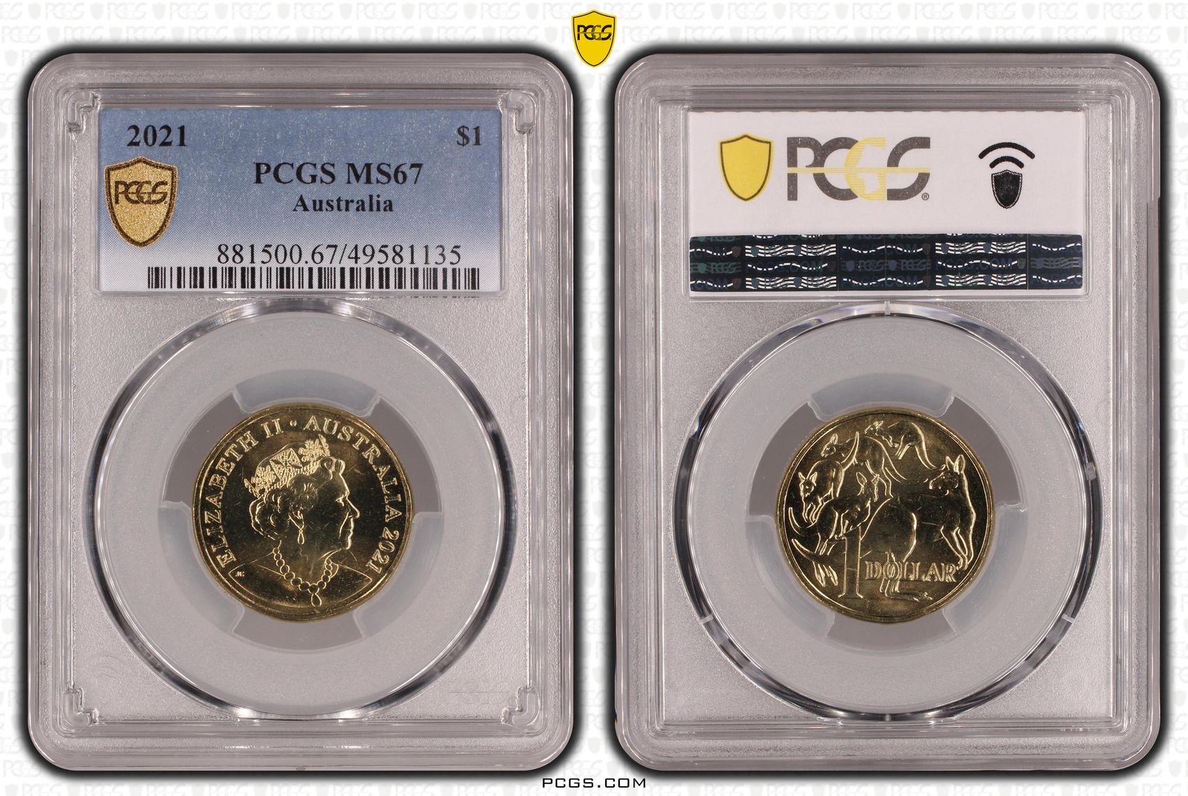 455 · Elizabeth II,  , One Dollar, 2021, PCGS MS67