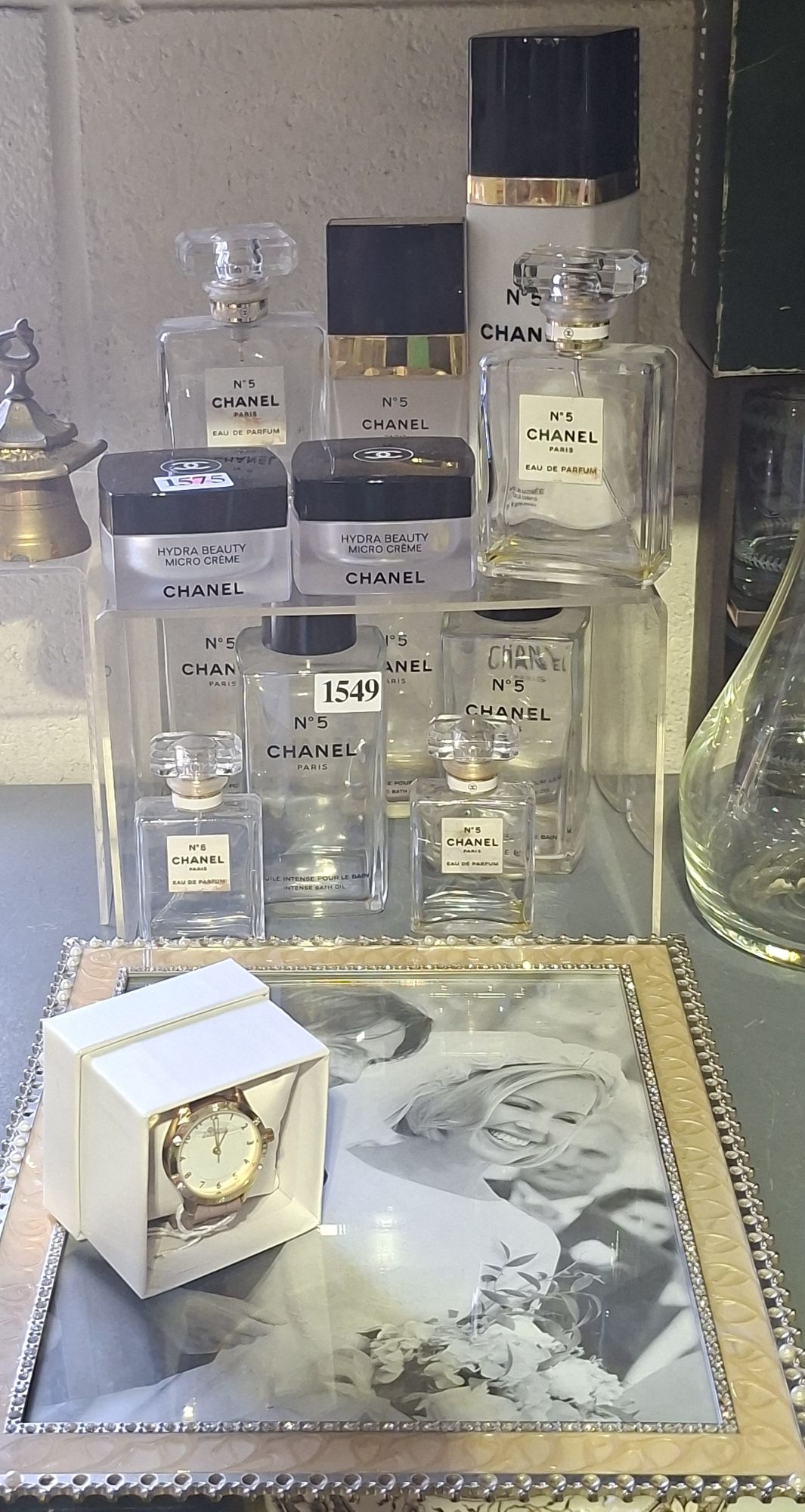 Chanel Bottles, Picture Frame And Watch