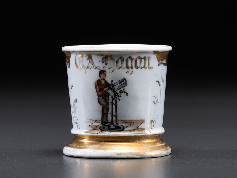 A Seltzer Bottler's Porcelain Occupational Shaving Mug