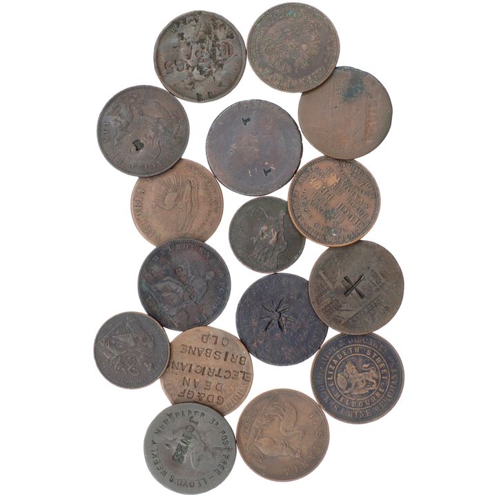 Countermarked Penny, 1855 - 1860, VG - aVF