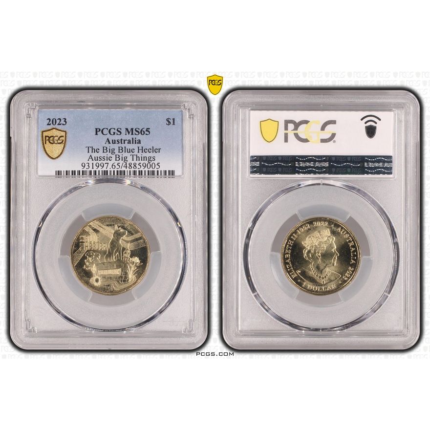 The Big Blue Heeler Aussie Big Things, One Dollar, 2023, PCGS MS65
