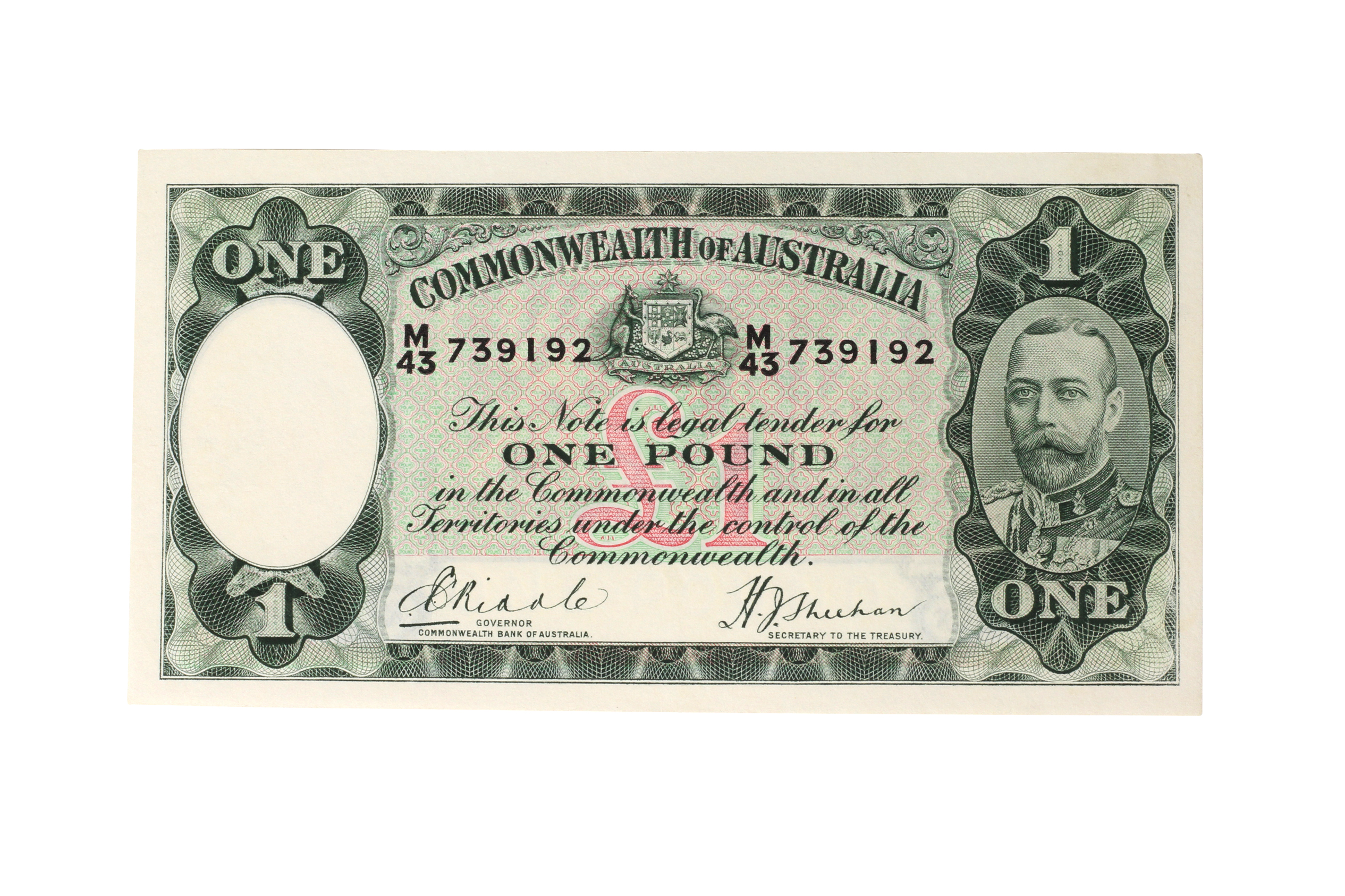 1880. · Riddle/Sheehan, One Pound, 1933, EF