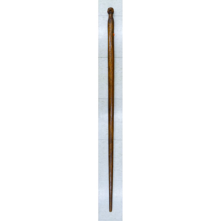 Old Carved Bear Wood Walking Stick 59'' - Chip to ear