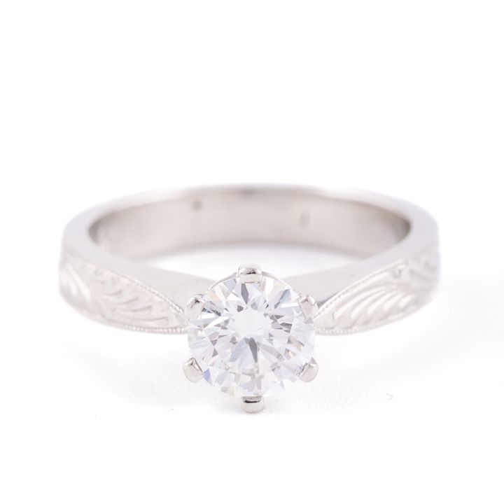 GIA D Colour Flawless 0.85ct Diamond Platinum Ring