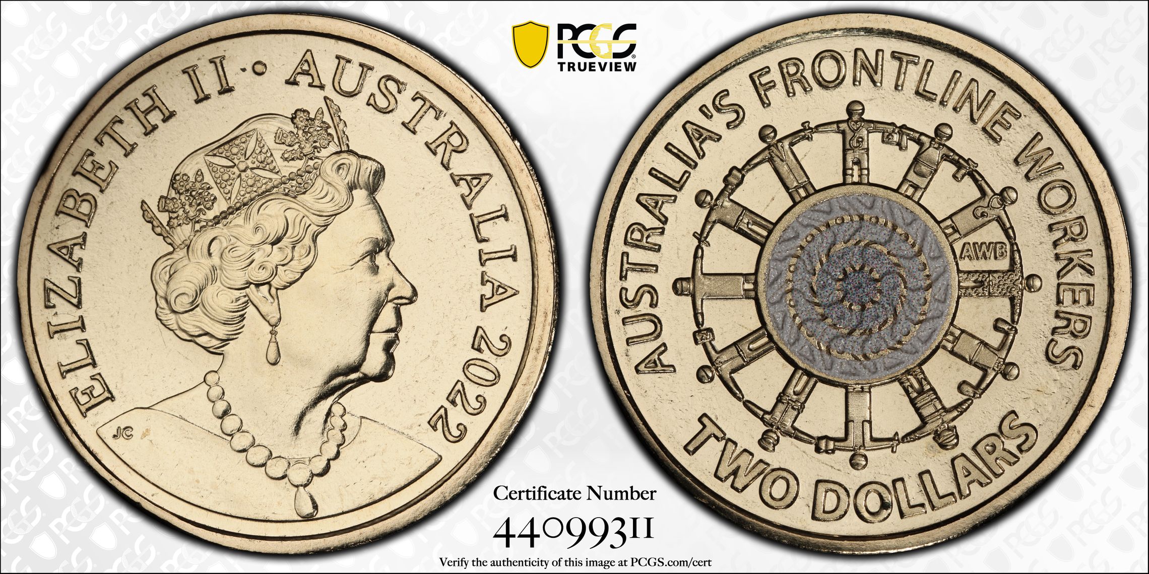 Frontline Workers Colorized, Two Dollar, 2022, PCGS MS69