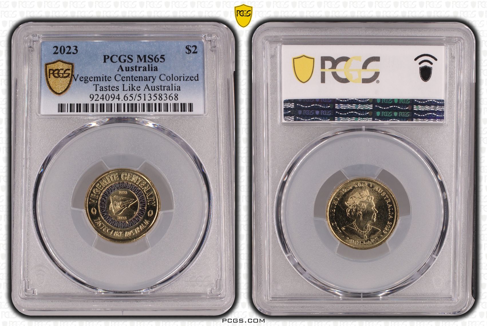 Vegemite Centenary Colorized Tastes Like Australia, Two Dollar, 2023, PCGS MS65