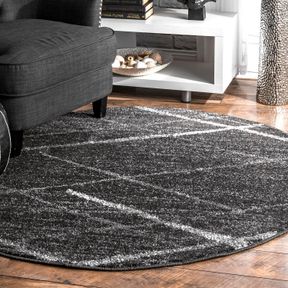 NULOOM THIGPEN CONTEMPORARY AREA RUG, 4' ROUND, DARK GREY