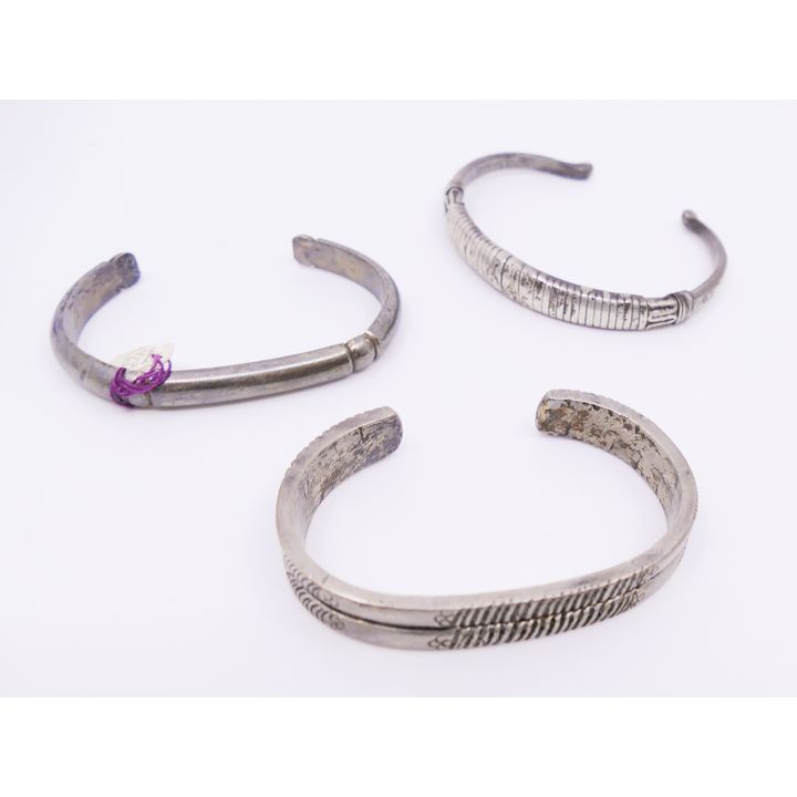 Box 3pc Heavy Sterling Bangle Bracelets- 134g