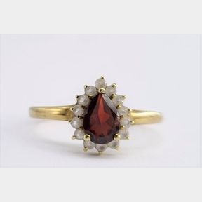 YELLOW GOLD RING WITH 0.500CT GARNET - 51543/34