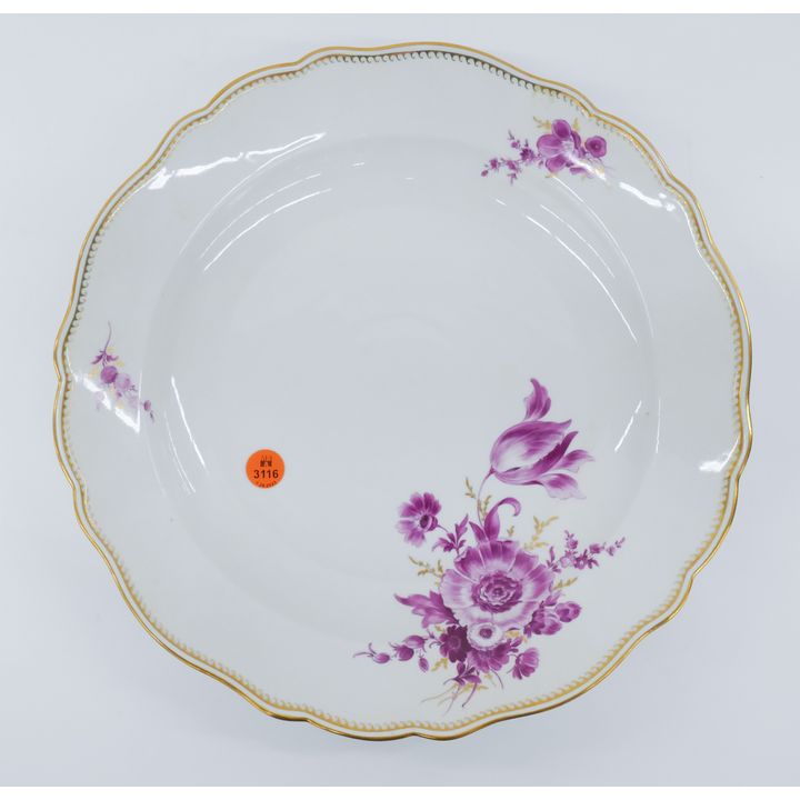 Meissen Pink Flower Porcelain Serving Plate- 13"