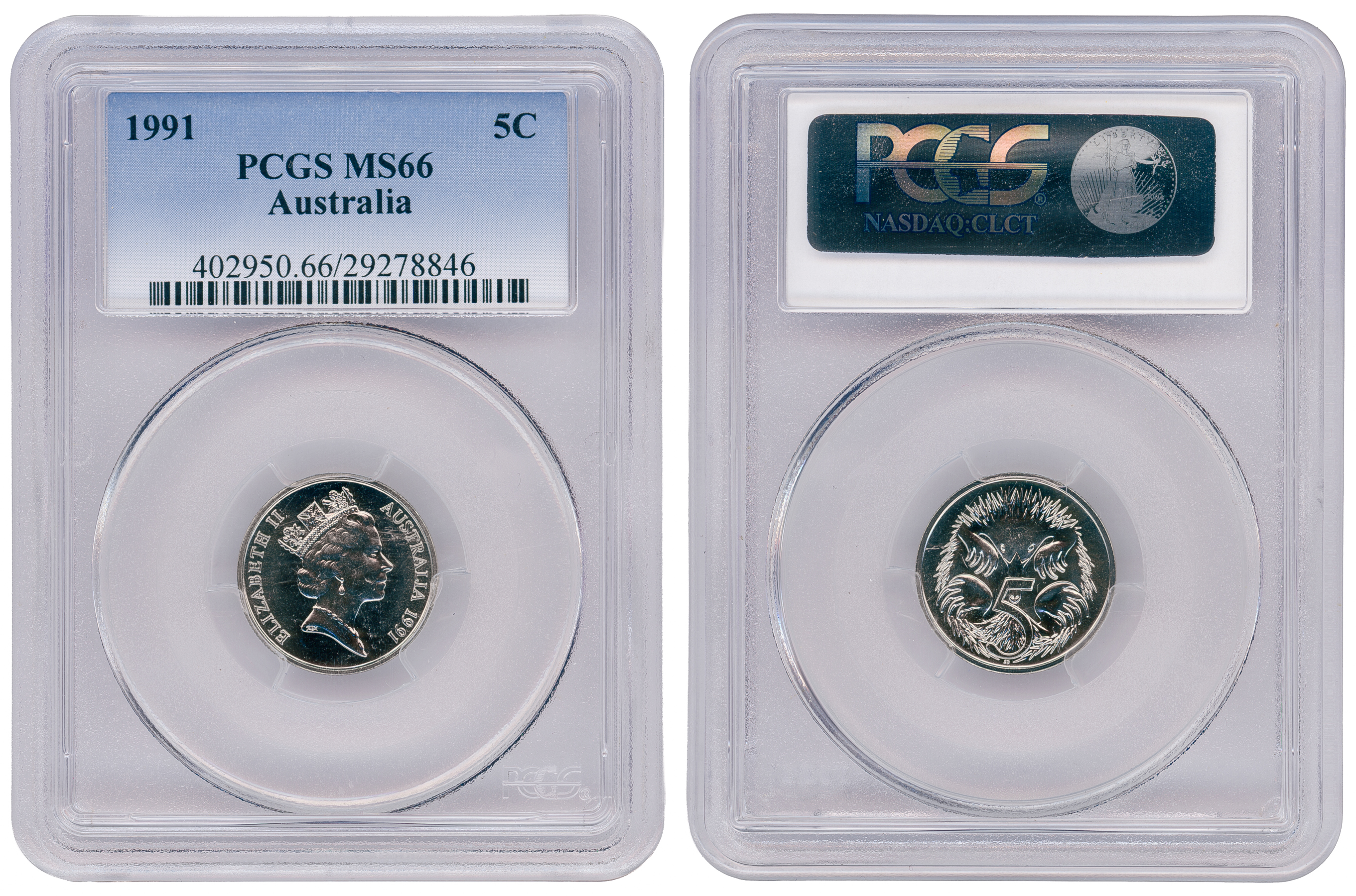 Five Cent, 1991, PCGS MS66