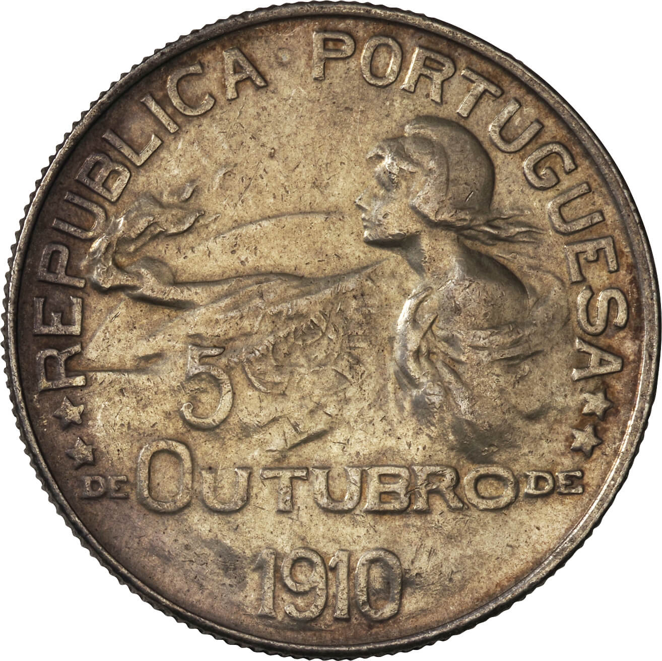 ポルトガル 100レイズ銀貨 1910年