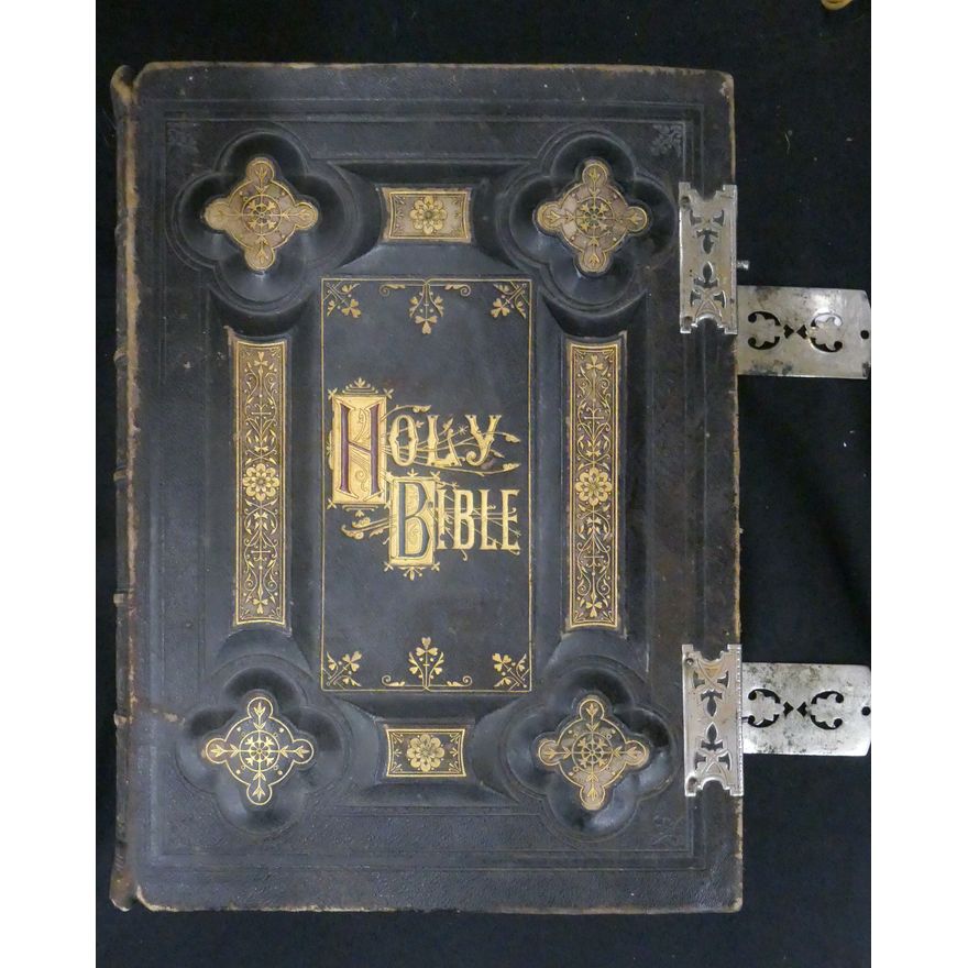 Antique Leatherbound Holy Bible 14''