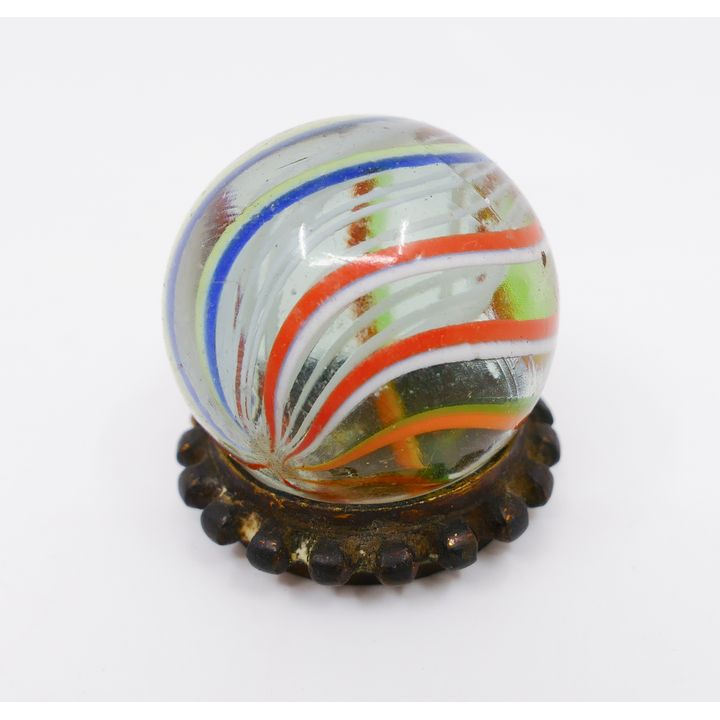 Antique Handmade Swirl Glass Marble- 1.5''