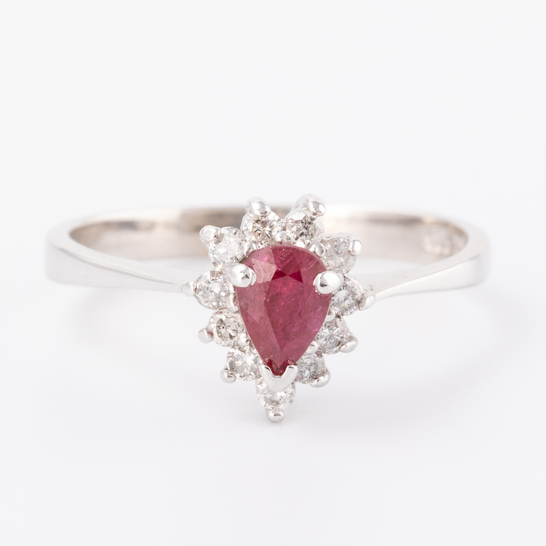 Diamond & Ruby Cluster Ring 14ct Gold