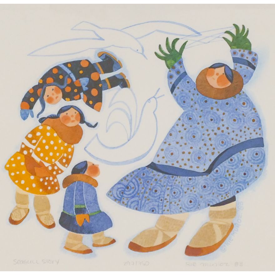 Rie Munoz ''Seagull Story'' 1983 Signed Print. Framed 17.5'' x 18.5''
